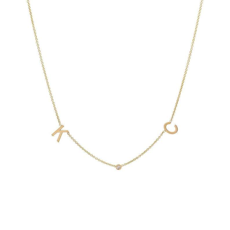 Bezel Diamond Initial Necklace