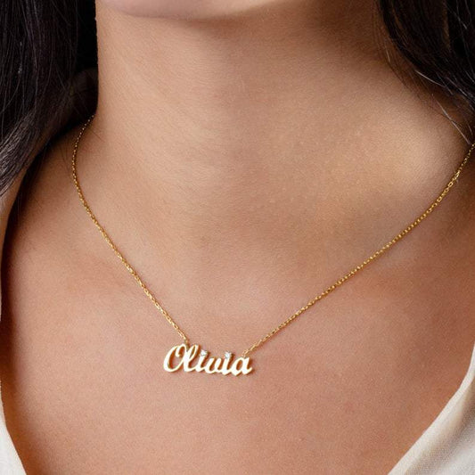 Gold Diamond Name Necklace