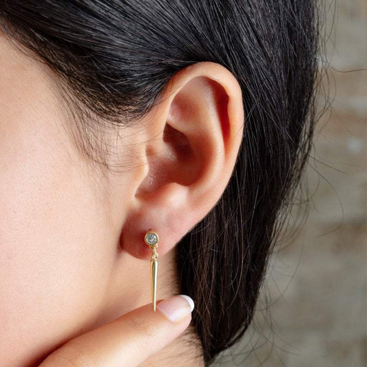 Diamond Dangling Spike Earrings