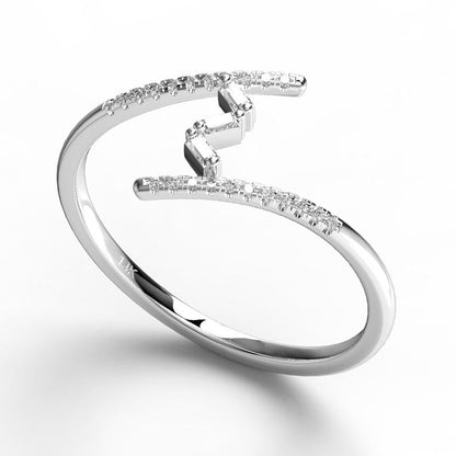 Gold Open Design Baguette Diamond Band