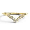Curved Round Diamond Wedding Band