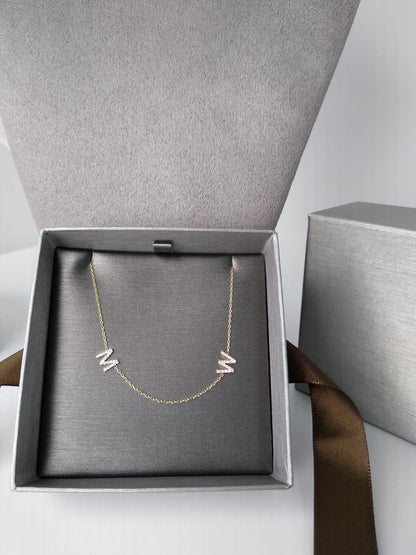 Tiny Diamond Letter Necklace