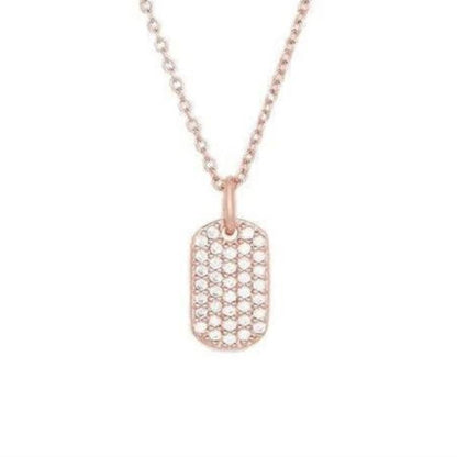 Diamond Dog Tag Pendant Necklace