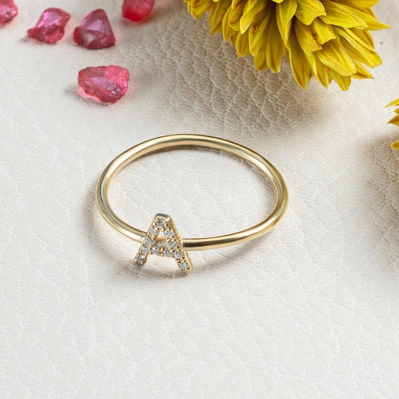 Diamond Initial Ring
