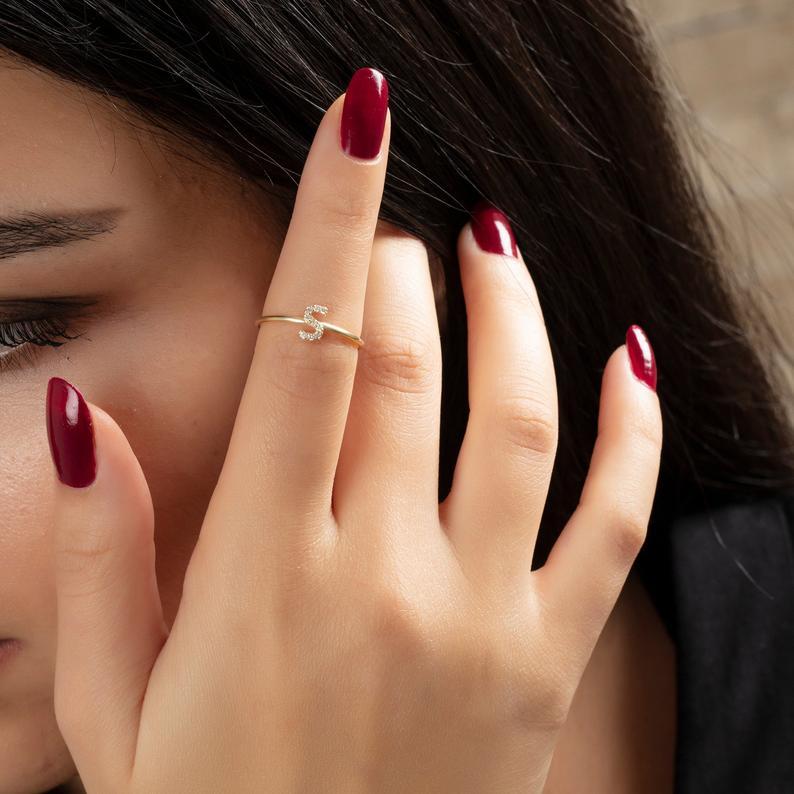 Diamond Initial Ring