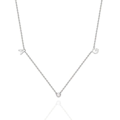 Bezel Diamond Initial Necklace