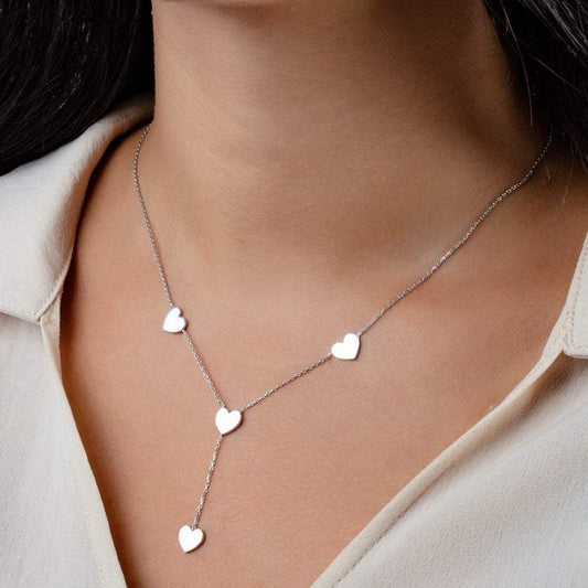 Gold Lariat Heart Necklace