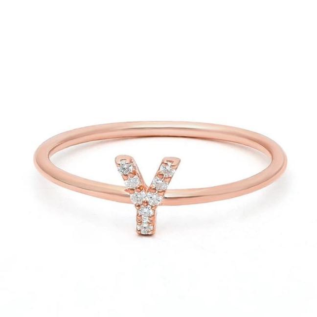 Diamond Initial Ring