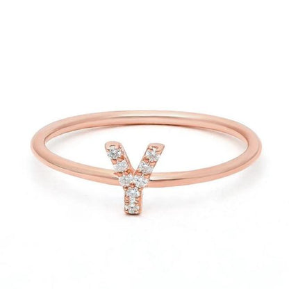 Diamond Initial Ring