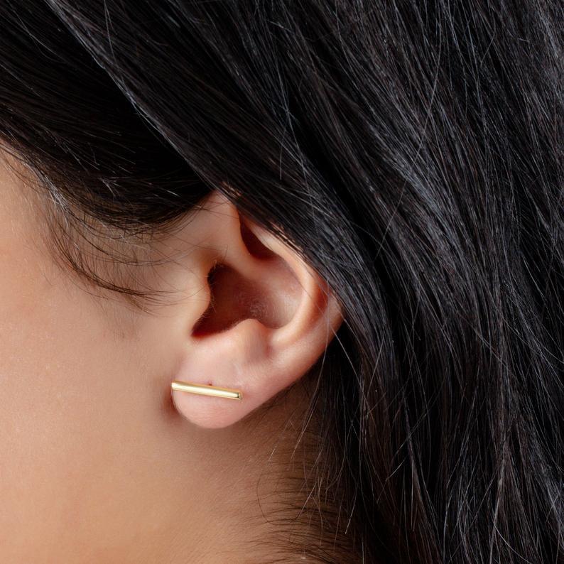 Gold Bar Studs