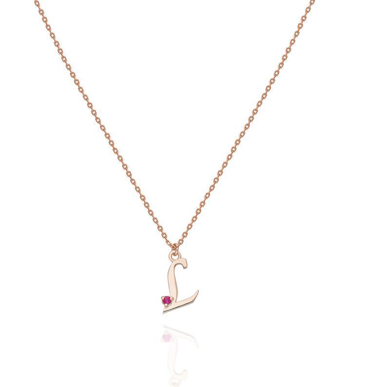 Personalized Birthstone Initial Necklace