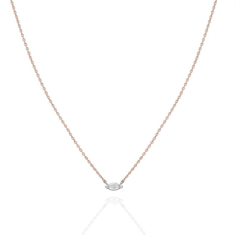 Gold Diamond Marquise Layer Necklace