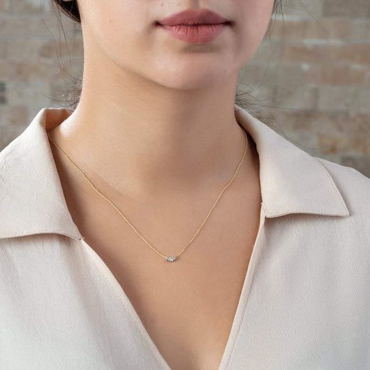 Gold Diamond Marquise Layer Necklace