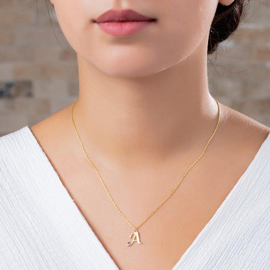 Personalized Birthstone Initial Necklace