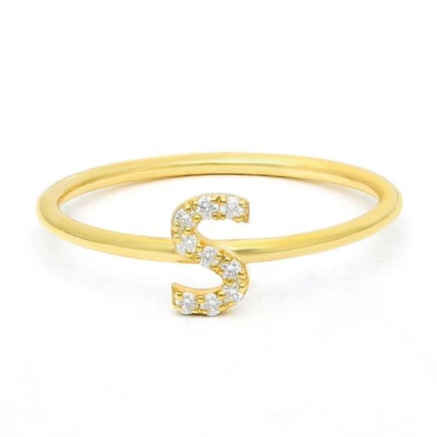 Diamond Initial Ring