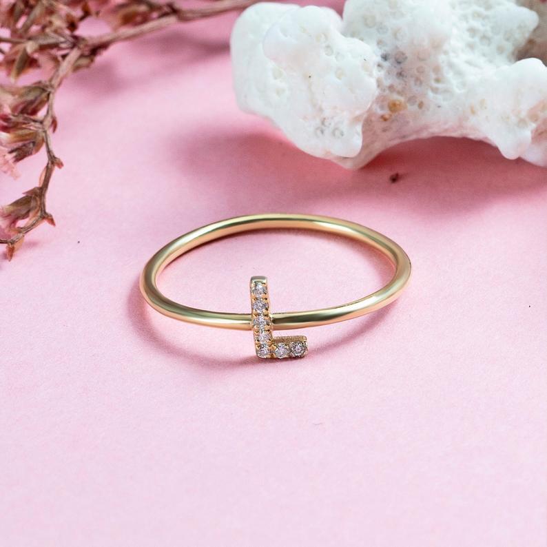 Diamond Initial Ring