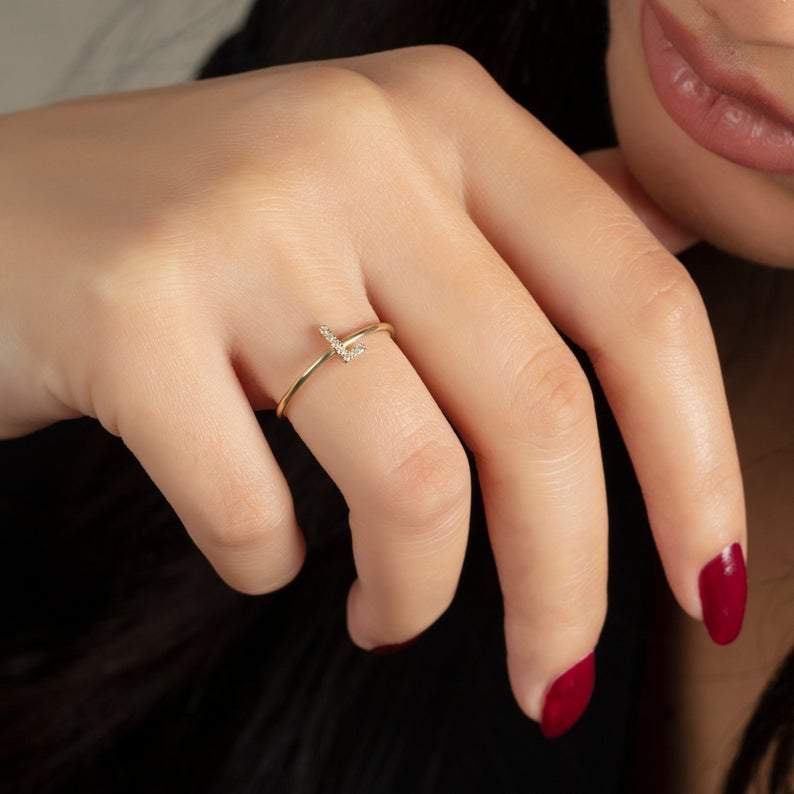 Diamond Initial Ring