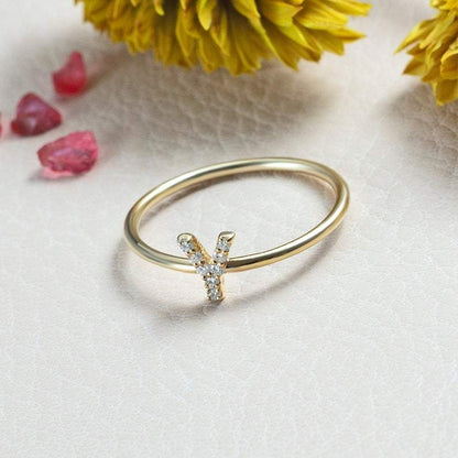 Diamond Initial Ring