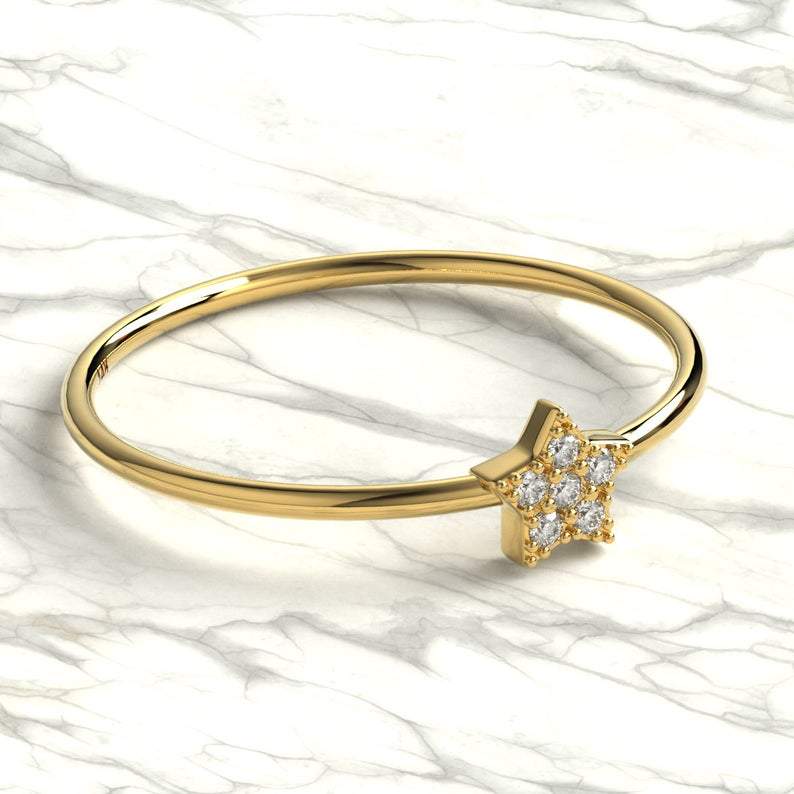 Diamond Star Wedding Band