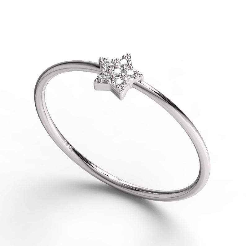 Diamond Star Wedding Band