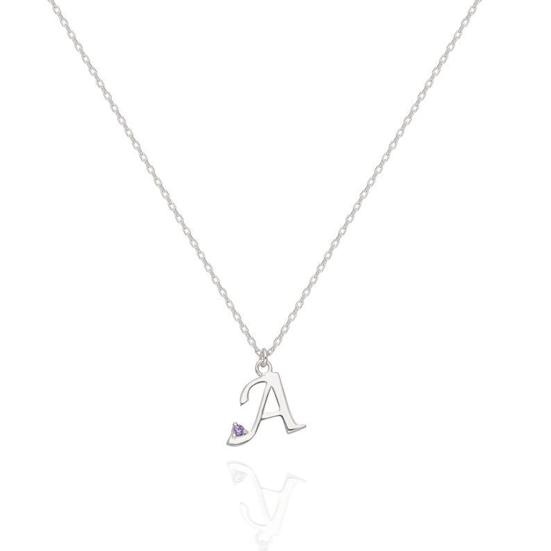 Personalized Birthstone Initial Necklace