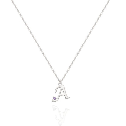 Personalized Birthstone Initial Necklace