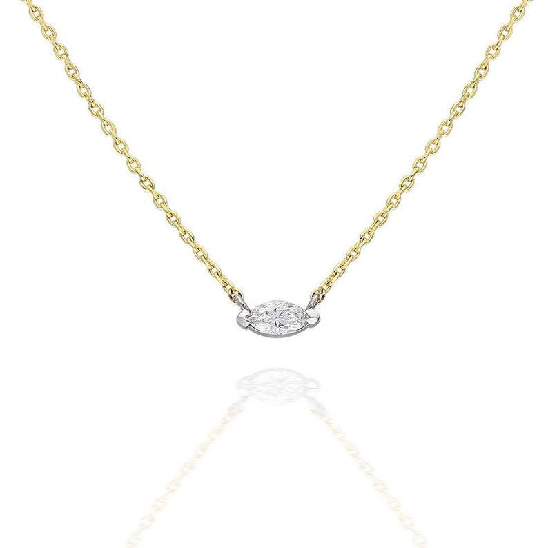 Gold Diamond Marquise Layer Necklace