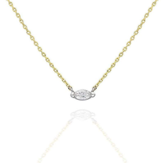 Gold Diamond Marquise Layer Necklace