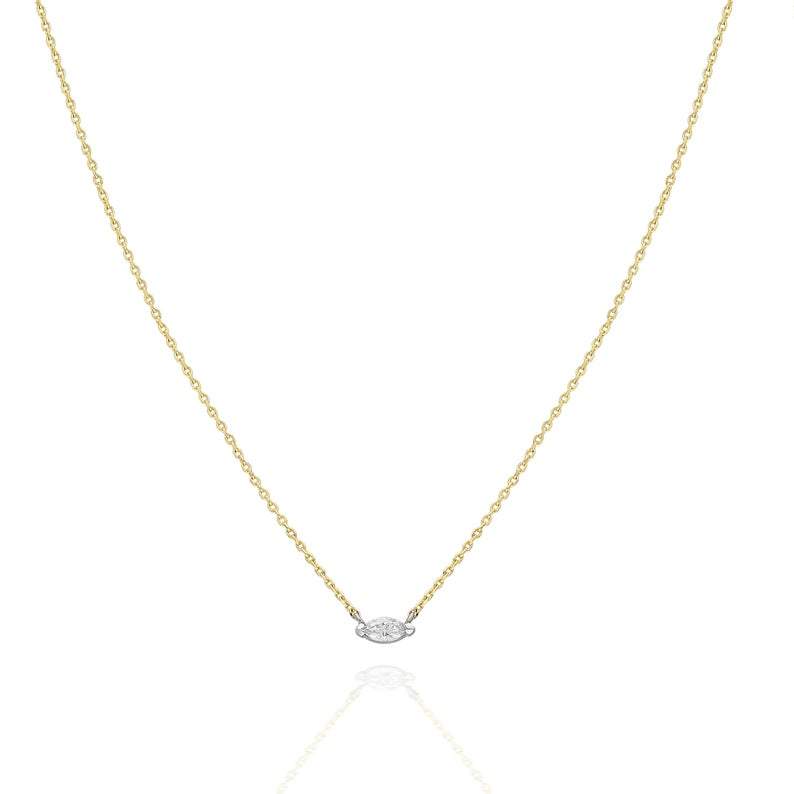 Gold Diamond Marquise Layer Necklace