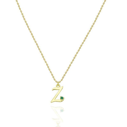Personalized Birthstone Initial Necklace