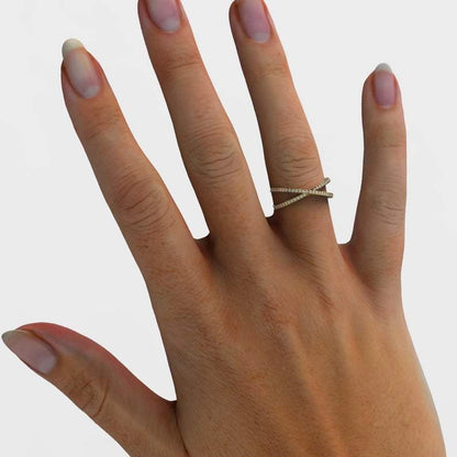 Gold Diamond Crisscross Ring