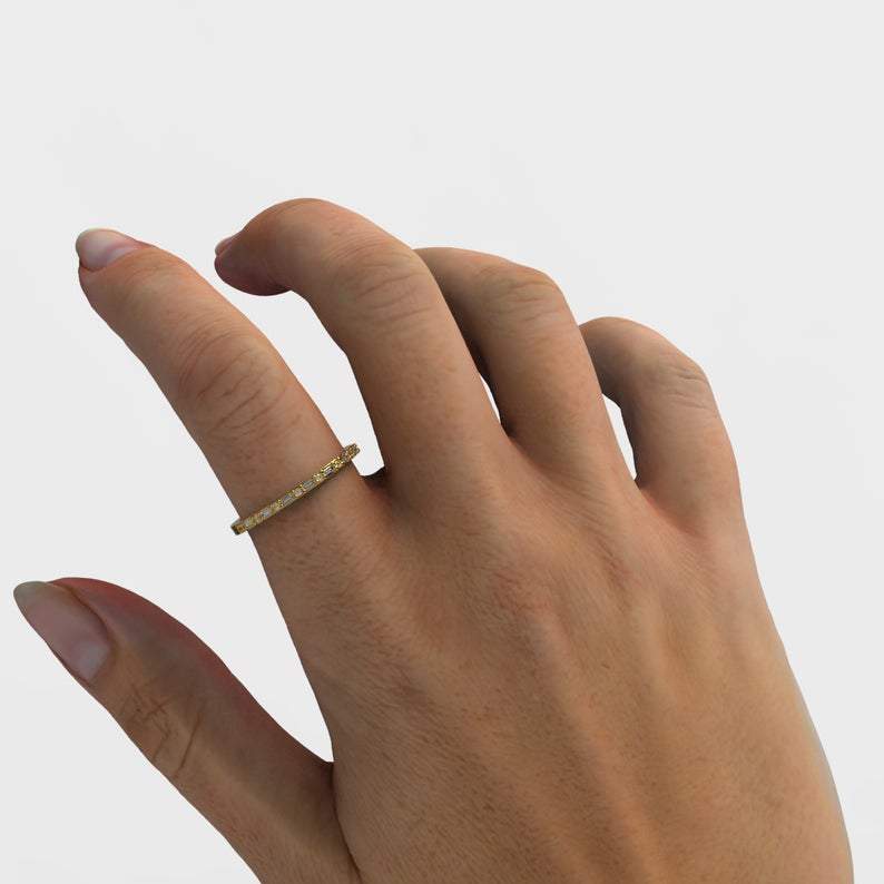Round and Baguette Diamond Ring