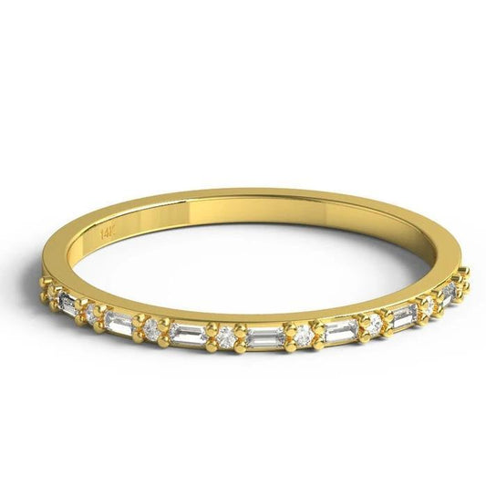 Round and Baguette Diamond Ring