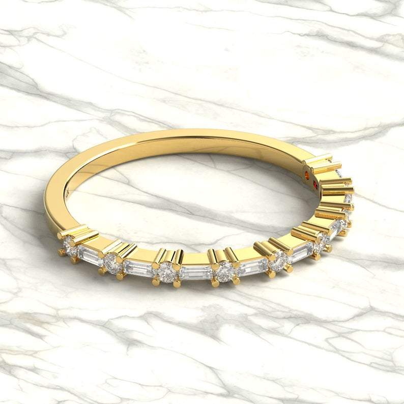 Baguette Diamond Half Eternity Band