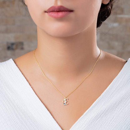 Personalized Birthstone Initial Necklace