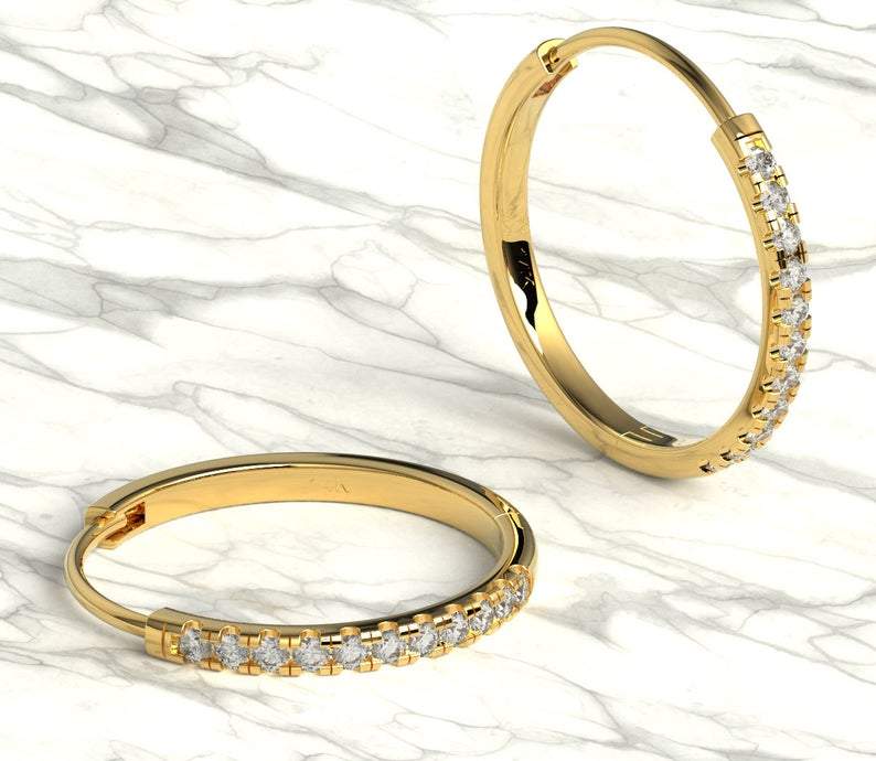 Diamond Hoop Earrings