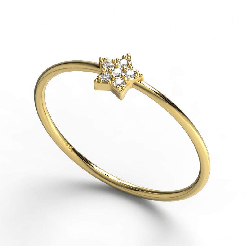 Diamond Star Wedding Band