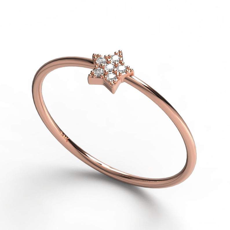Diamond Star Wedding Band