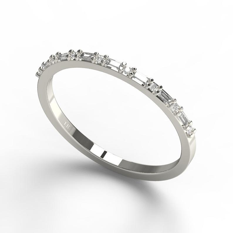 Round and Baguette Diamond Ring