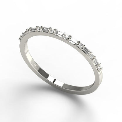 Round and Baguette Diamond Ring
