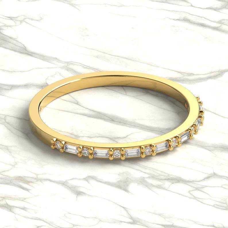 Round and Baguette Diamond Ring