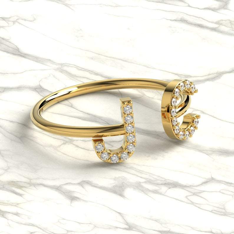 Diamond Initial Ring