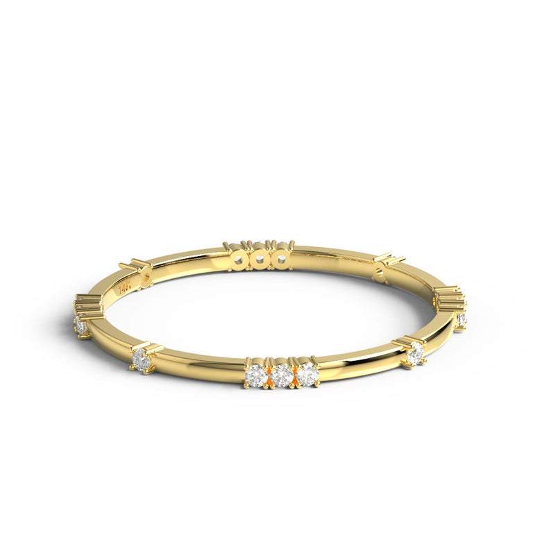 Gold Round Diamond Eternity Band