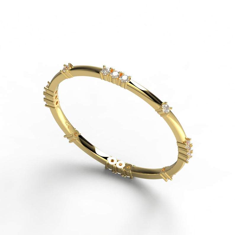 Gold Round Diamond Eternity Band