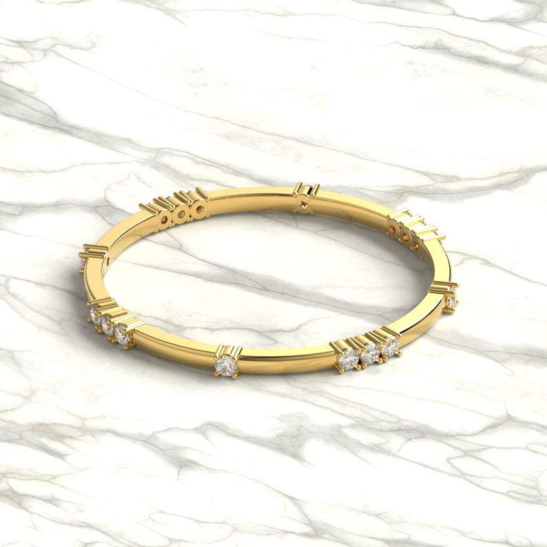 Gold Round Diamond Eternity Band