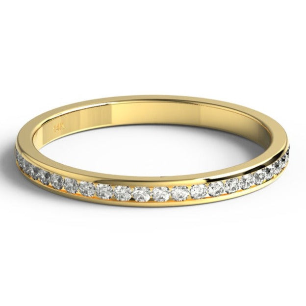 Half Eternity Channel Set Diamond Wedding Band