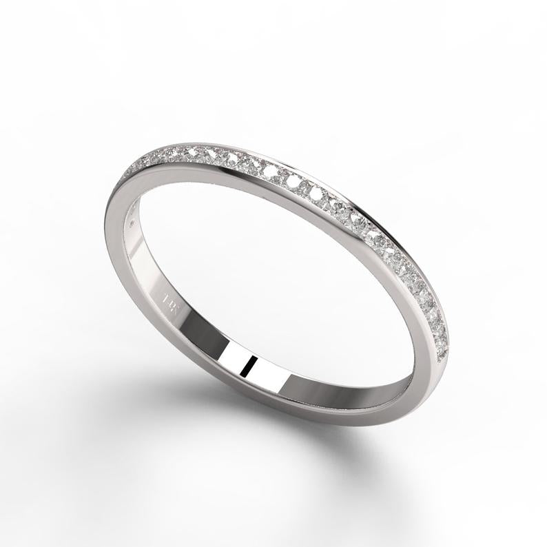 Half Eternity Channel Set Diamond Wedding Band