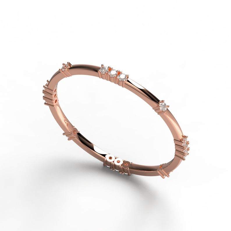 Gold Round Diamond Eternity Band