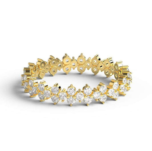 Gold Round Diamond Eternity Wedding Band