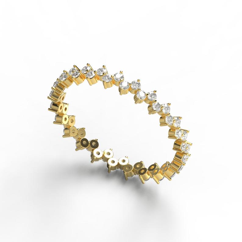 Round Diamond Eternity Wedding Band